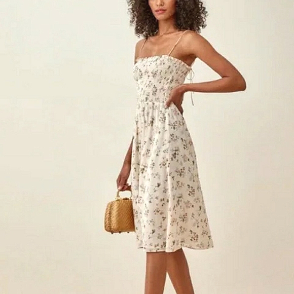 Floral Smocked Spaghetti Strap Midi Dress - Picture 15 of 16